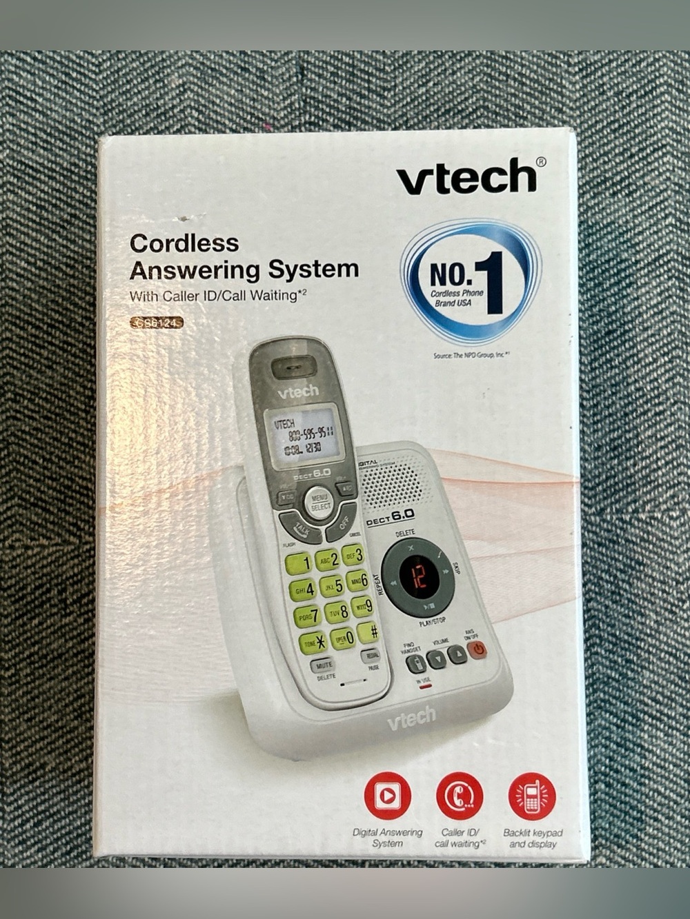 VTech CS6124 DECT 6.0 Cordless Phone- Answering System-Caller ID/Call Waiting